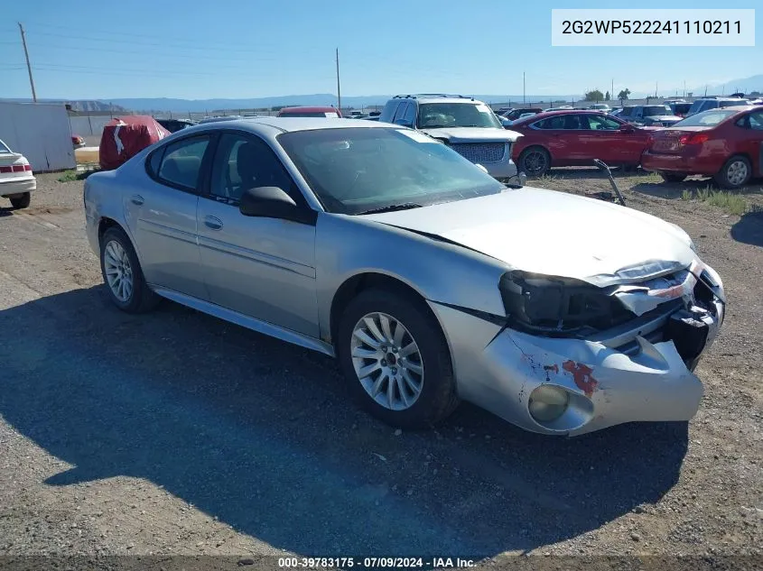 2004 Pontiac Grand Prix Gt1 VIN: 2G2WP522241110211 Lot: 39783175