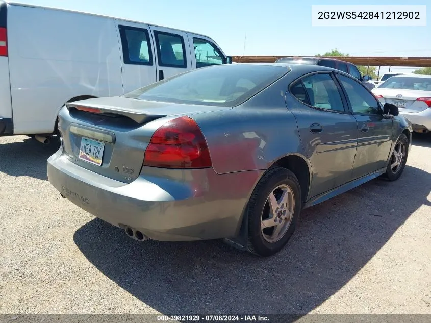 2004 Pontiac Grand Prix Gt2 VIN: 2G2WS542841212902 Lot: 39821929