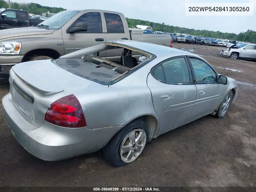 2004 Pontiac Grand Prix Gt1 VIN: 2G2WP542841305260 Lot: 39849399