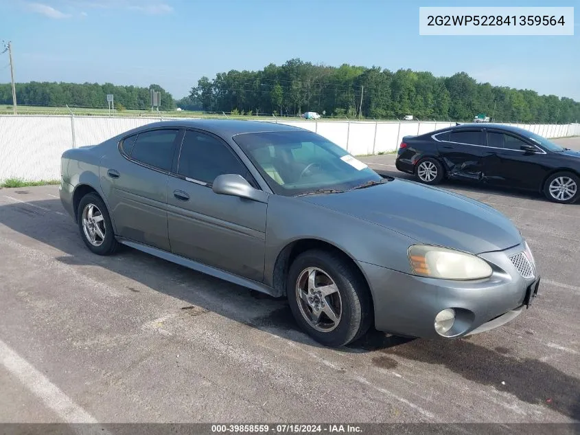 2004 Pontiac Grand Prix Gt1 VIN: 2G2WP522841359564 Lot: 39858559