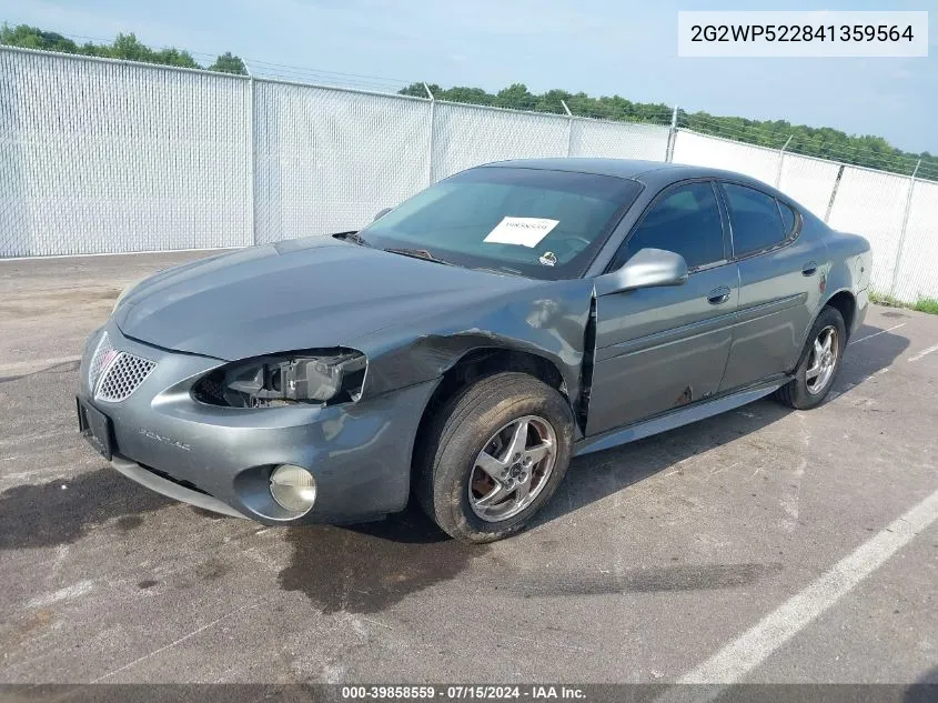 2G2WP522841359564 2004 Pontiac Grand Prix Gt1