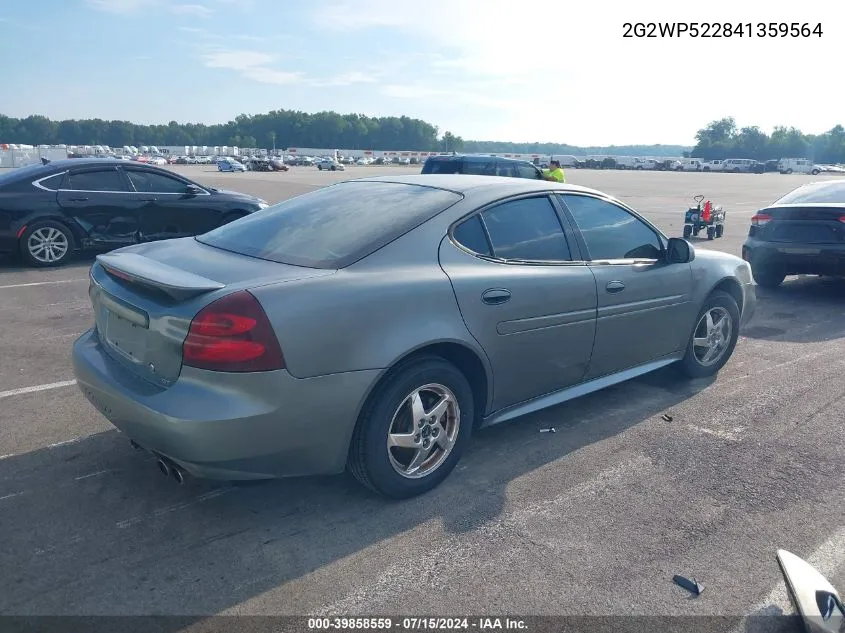 2004 Pontiac Grand Prix Gt1 VIN: 2G2WP522841359564 Lot: 39858559