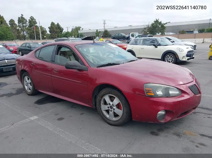 2004 Pontiac Grand Prix Gt2 VIN: 2G2WS522641140780 Lot: 39871492