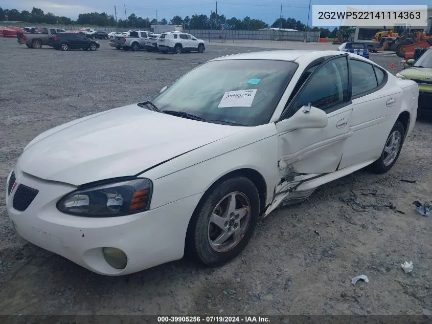 2G2WP522141114363 2004 Pontiac Grand Prix Gt1