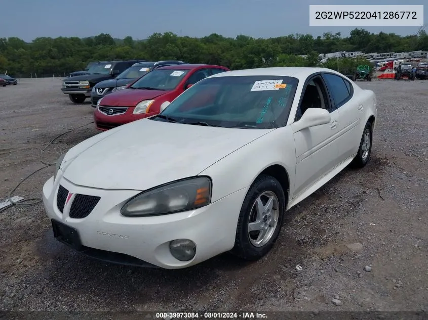 2004 Pontiac Grand Prix Gt1 VIN: 2G2WP522041286772 Lot: 39973084