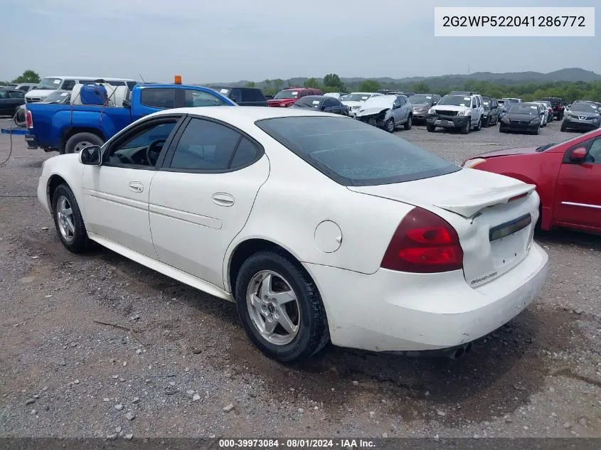 2004 Pontiac Grand Prix Gt1 VIN: 2G2WP522041286772 Lot: 39973084