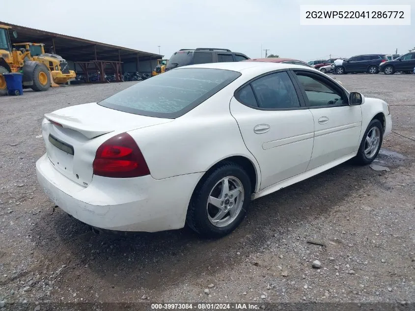 2004 Pontiac Grand Prix Gt1 VIN: 2G2WP522041286772 Lot: 39973084