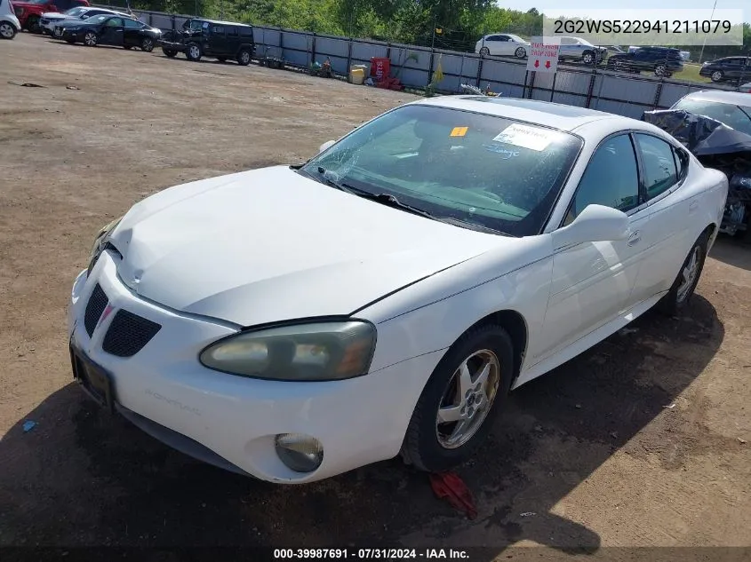 2004 Pontiac Grand Prix Gt2 VIN: 2G2WS522941211079 Lot: 39987691