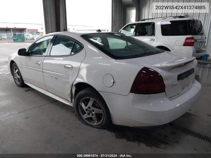 2004 Pontiac Grand Prix Gt2 VIN: 2G2WS542X41374885 Lot: 39991874