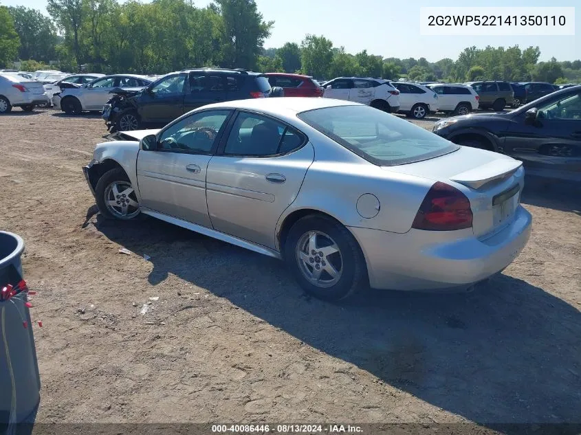 2G2WP522141350110 2004 Pontiac Grand Prix Gt1