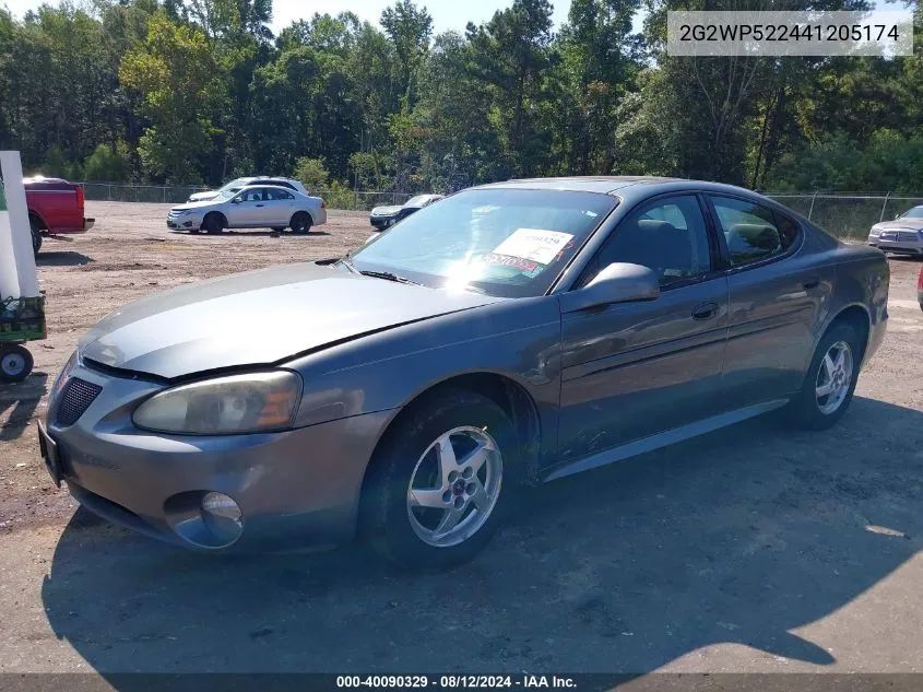 2004 Pontiac Grand Prix Gt1 VIN: 2G2WP522441205174 Lot: 40090329