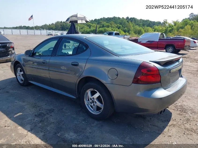 2004 Pontiac Grand Prix Gt1 VIN: 2G2WP522441205174 Lot: 40090329