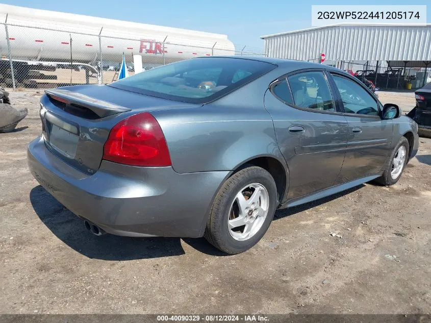 2004 Pontiac Grand Prix Gt1 VIN: 2G2WP522441205174 Lot: 40090329