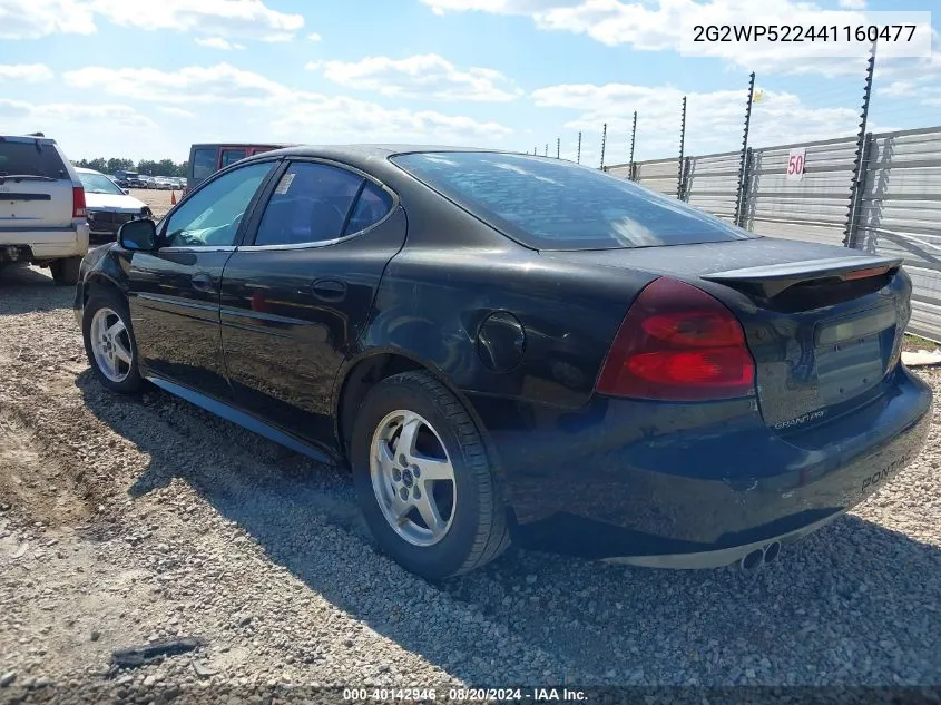 2004 Pontiac Grand Prix Gt1 VIN: 2G2WP522441160477 Lot: 40142946