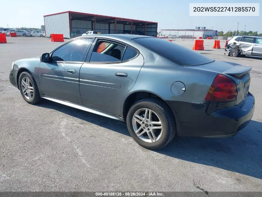 2004 Pontiac Grand Prix Gt2 VIN: 2G2WS522741285570 Lot: 40186135