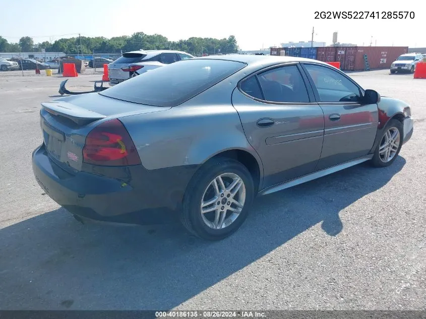 2004 Pontiac Grand Prix Gt2 VIN: 2G2WS522741285570 Lot: 40186135