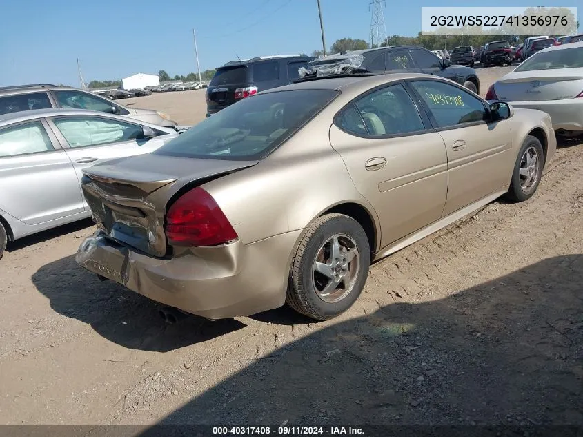 2004 Pontiac Grand Prix Gt2 VIN: 2G2WS522741356976 Lot: 40317408