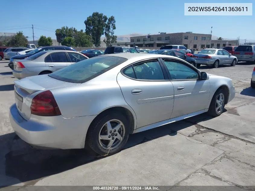 2004 Pontiac Grand Prix Gt2 VIN: 2G2WS542641363611 Lot: 40326720