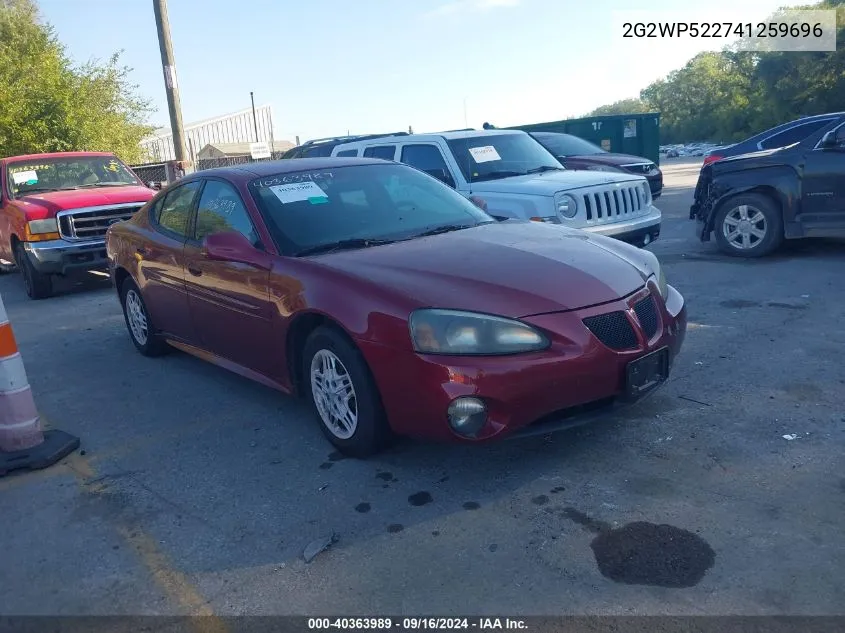 2004 Pontiac Grand Prix Gt1 VIN: 2G2WP522741259696 Lot: 40363989