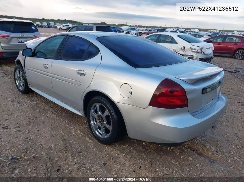 2004 Pontiac Grand Prix Gt VIN: 2G2WP522X41236512 Lot: 40401668