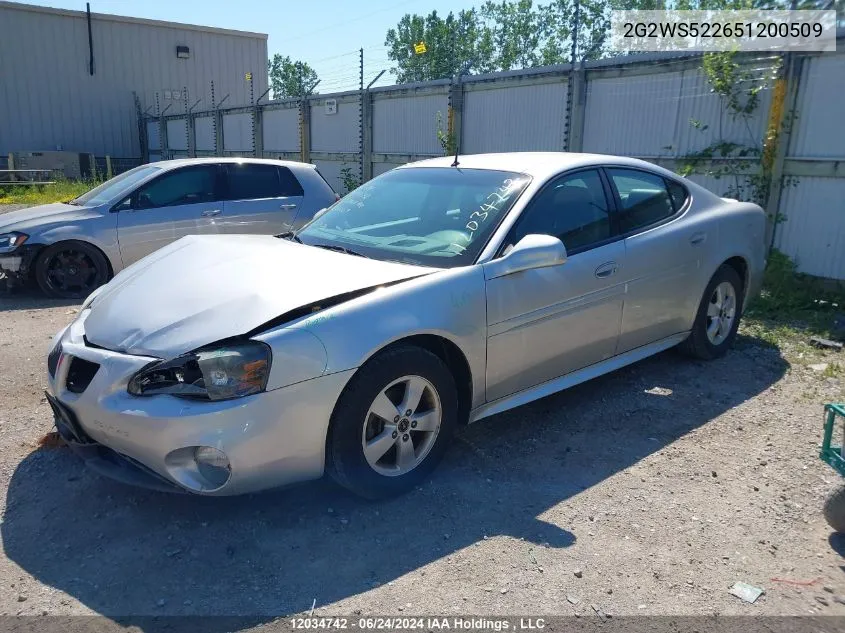 2005 Pontiac Grand Prix VIN: 2G2WS522651200509 Lot: 12034742