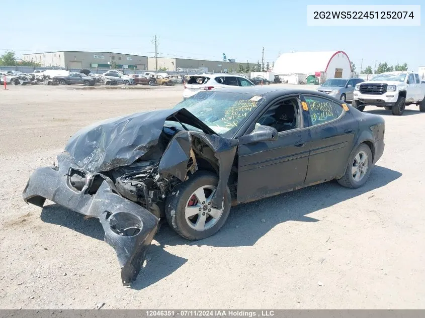 2005 Pontiac Grand Prix VIN: 2G2WS522451252074 Lot: 12046351