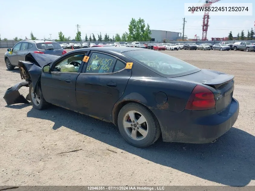 2005 Pontiac Grand Prix VIN: 2G2WS522451252074 Lot: 12046351