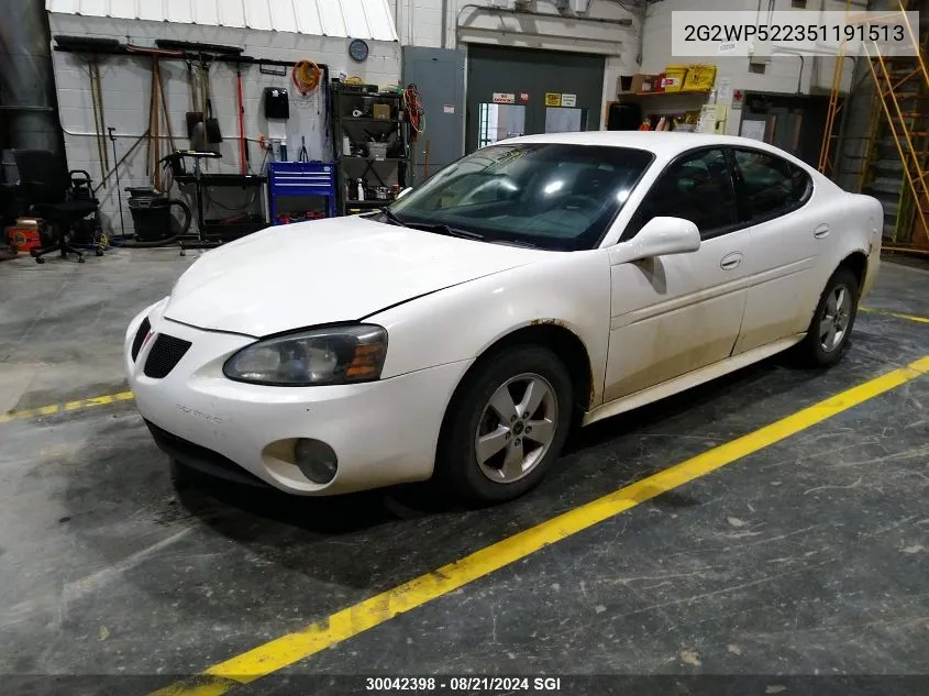 2005 Pontiac Grand Prix VIN: 2G2WP522351191513 Lot: 30042398