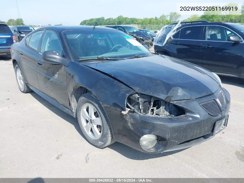 2G2WS522051169919 2005 Pontiac Grand Prix Gt