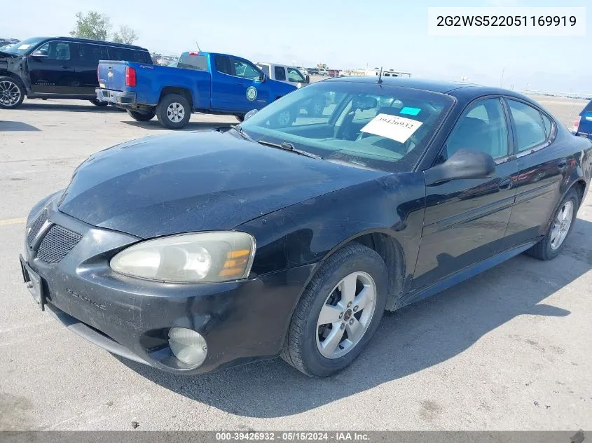 2005 Pontiac Grand Prix Gt VIN: 2G2WS522051169919 Lot: 39426932