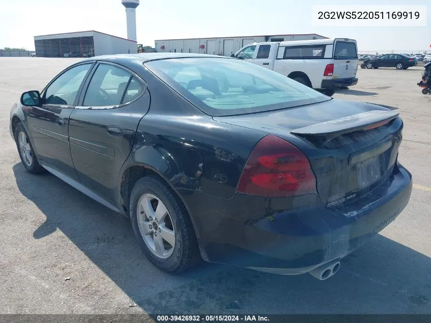 2G2WS522051169919 2005 Pontiac Grand Prix Gt