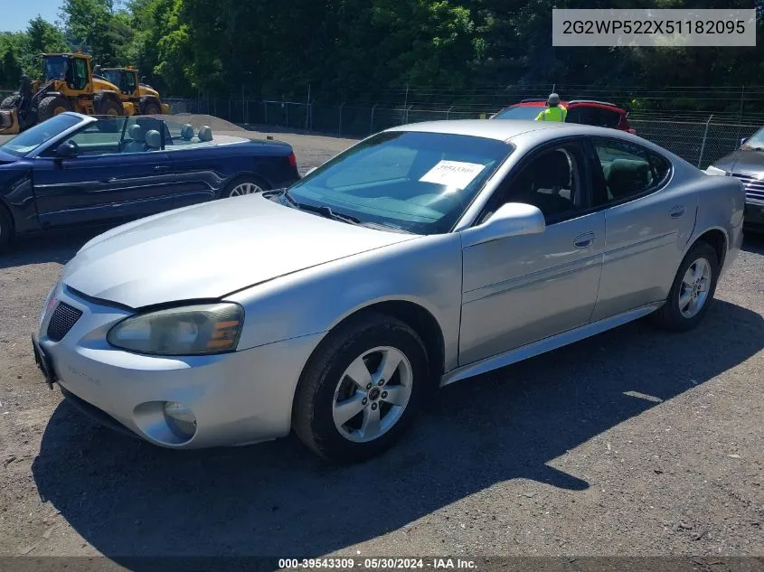 2005 Pontiac Grand Prix VIN: 2G2WP522X51182095 Lot: 39543309