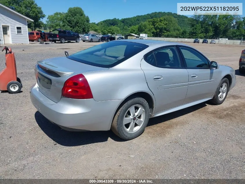 2005 Pontiac Grand Prix VIN: 2G2WP522X51182095 Lot: 39543309