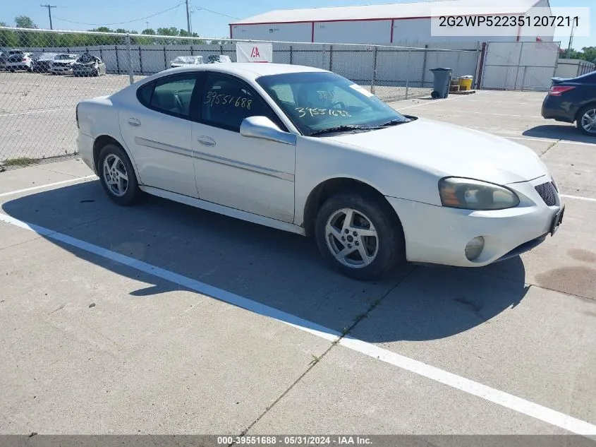 2005 Pontiac Grand Prix VIN: 2G2WP522351207211 Lot: 39551688