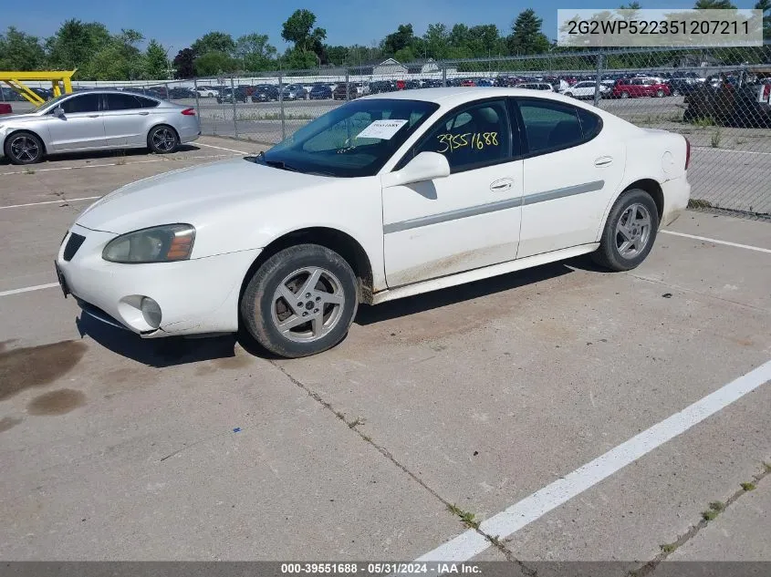 2005 Pontiac Grand Prix VIN: 2G2WP522351207211 Lot: 39551688