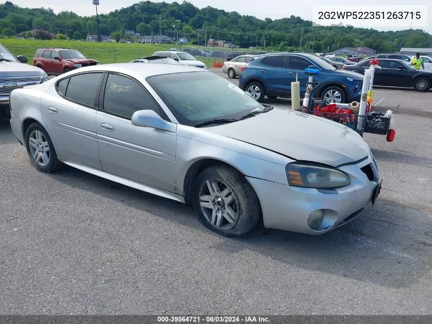 2005 Pontiac Grand Prix VIN: 2G2WP522351263715 Lot: 39564721