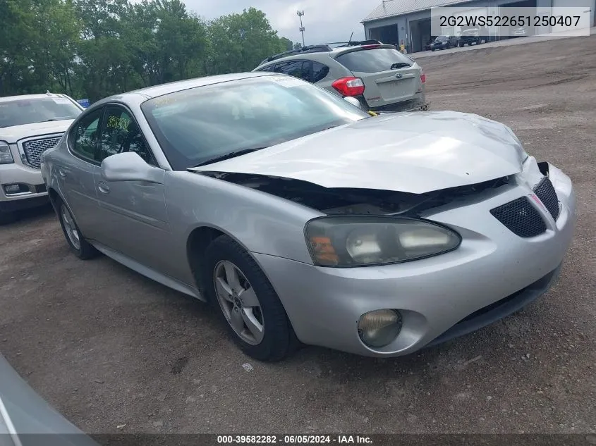 2G2WS522651250407 2005 Pontiac Grand Prix Gt