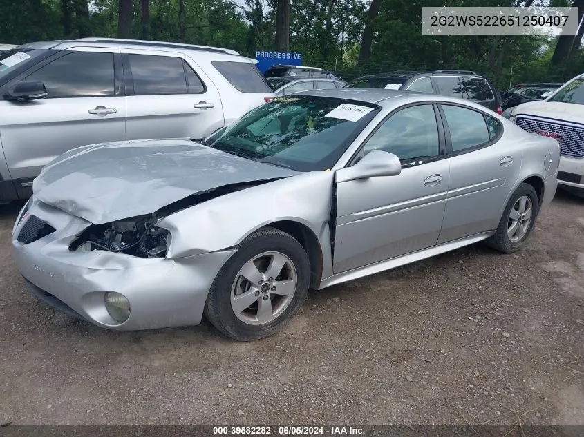 2005 Pontiac Grand Prix Gt VIN: 2G2WS522651250407 Lot: 39582282