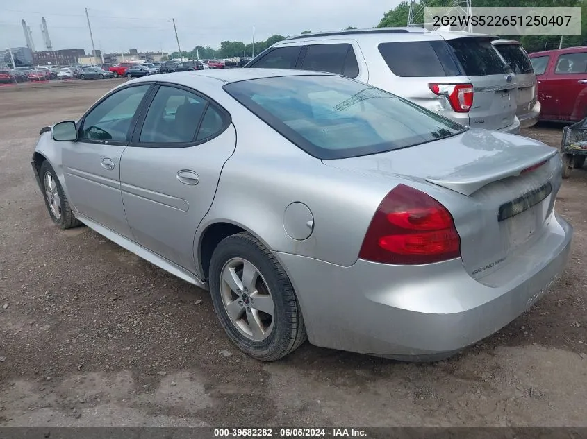 2005 Pontiac Grand Prix Gt VIN: 2G2WS522651250407 Lot: 39582282