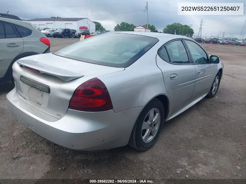 2005 Pontiac Grand Prix Gt VIN: 2G2WS522651250407 Lot: 39582282