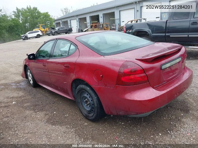 2005 Pontiac Grand Prix Gt VIN: 2G2WS522251284201 Lot: 39586058