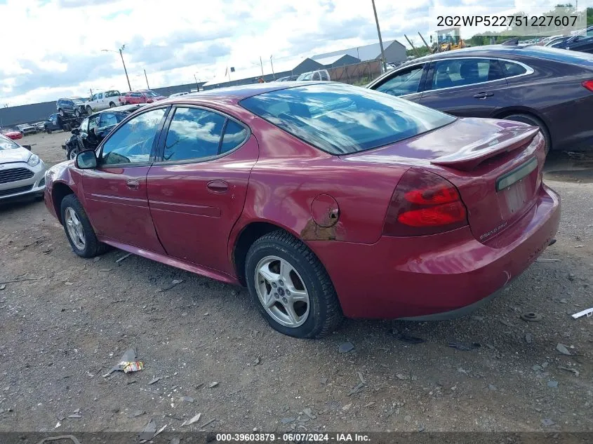 2G2WP522751227607 2005 Pontiac Grand Prix