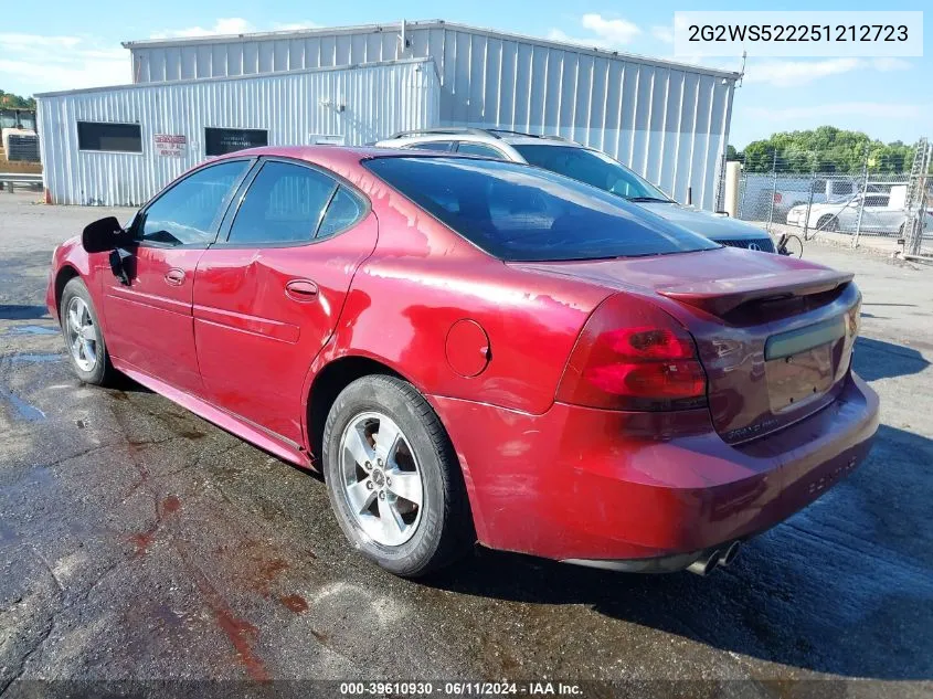 2005 Pontiac Grand Prix Gt VIN: 2G2WS522251212723 Lot: 39610930