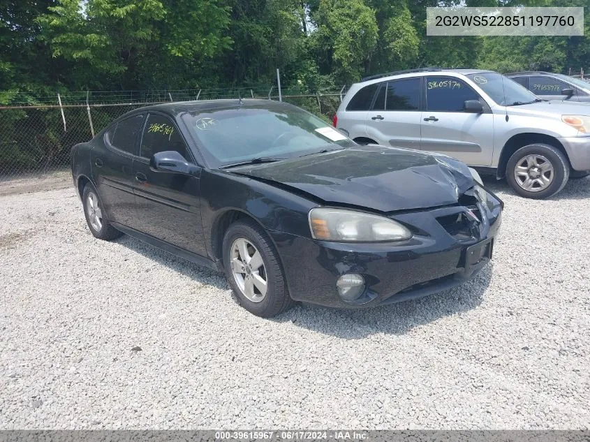 2005 Pontiac Grand Prix Gt VIN: 2G2WS522851197760 Lot: 39615967