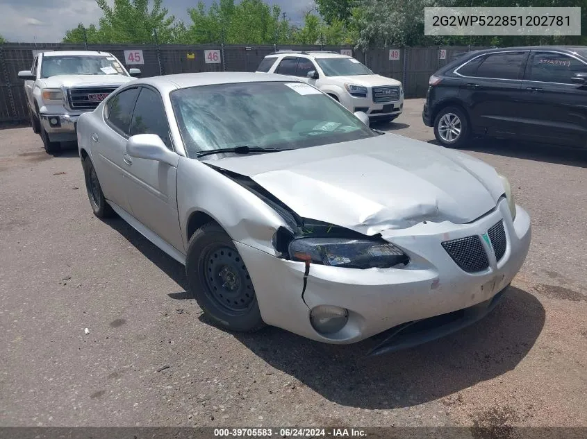 2G2WP522851202781 2005 Pontiac Grand Prix