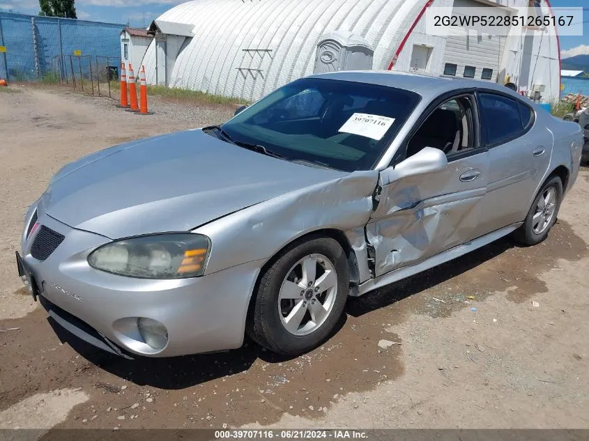 2005 Pontiac Grand Prix VIN: 2G2WP522851265167 Lot: 39707116