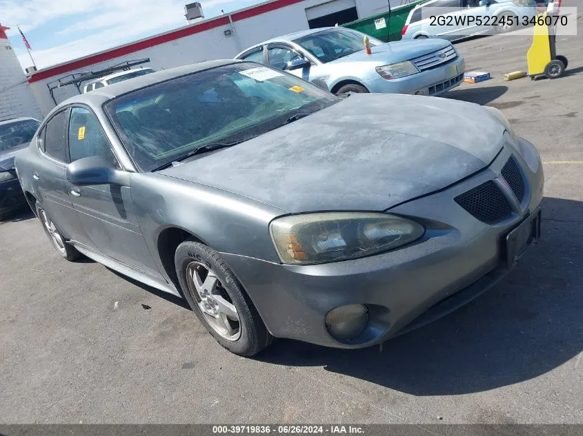 2005 Pontiac Grand Prix VIN: 2G2WP522451346070 Lot: 39719836