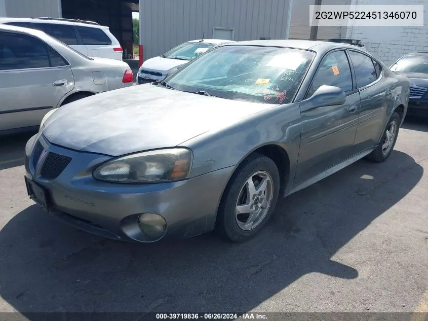 2005 Pontiac Grand Prix VIN: 2G2WP522451346070 Lot: 39719836