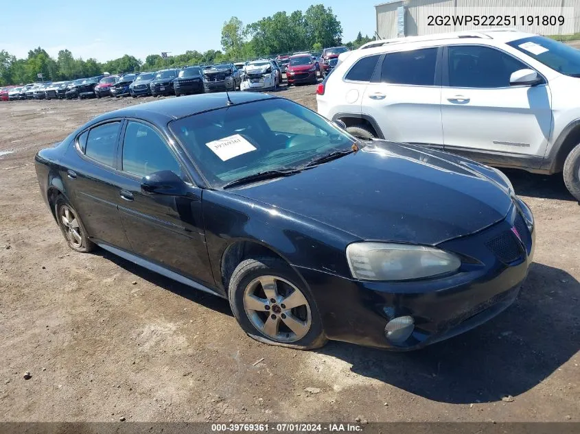 2005 Pontiac Grand Prix VIN: 2G2WP522251191809 Lot: 39769361