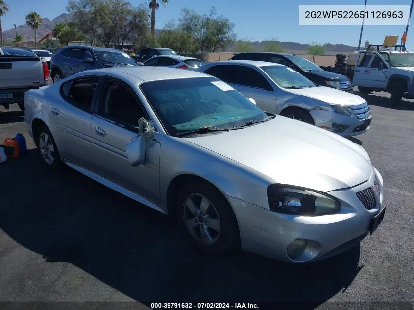 2005 Pontiac Grand Prix VIN: 2G2WP522651126963 Lot: 39791632